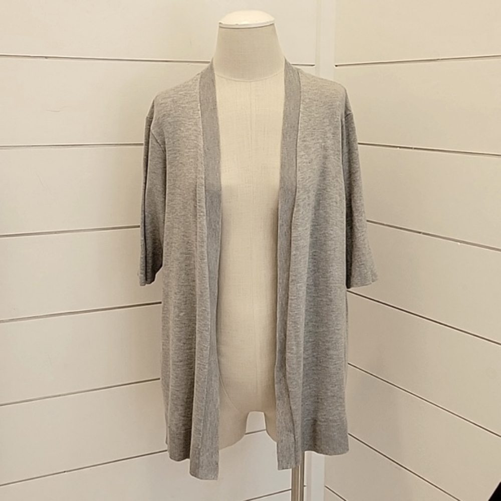 GRACE The Perfect Fit large (?) grey mid sleeve cardigan sweater